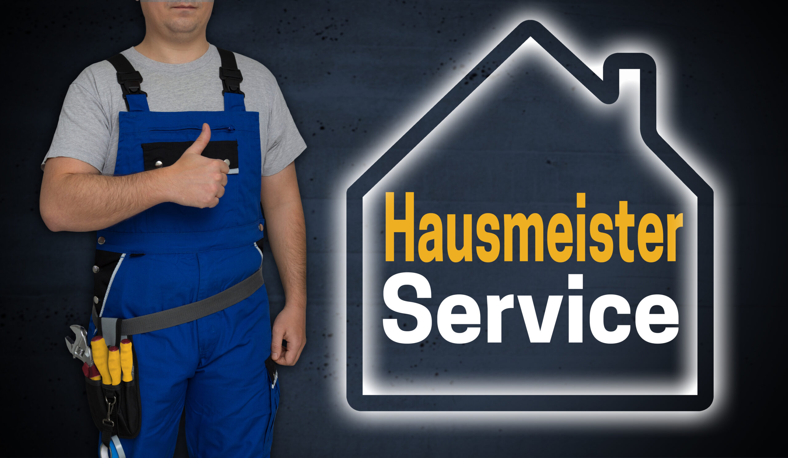 Hausmeister,Service,(in,German,Janitor,Service),Concept,And,Craftsman,With Pflasterarbeiten - Allroundservice Grahmann