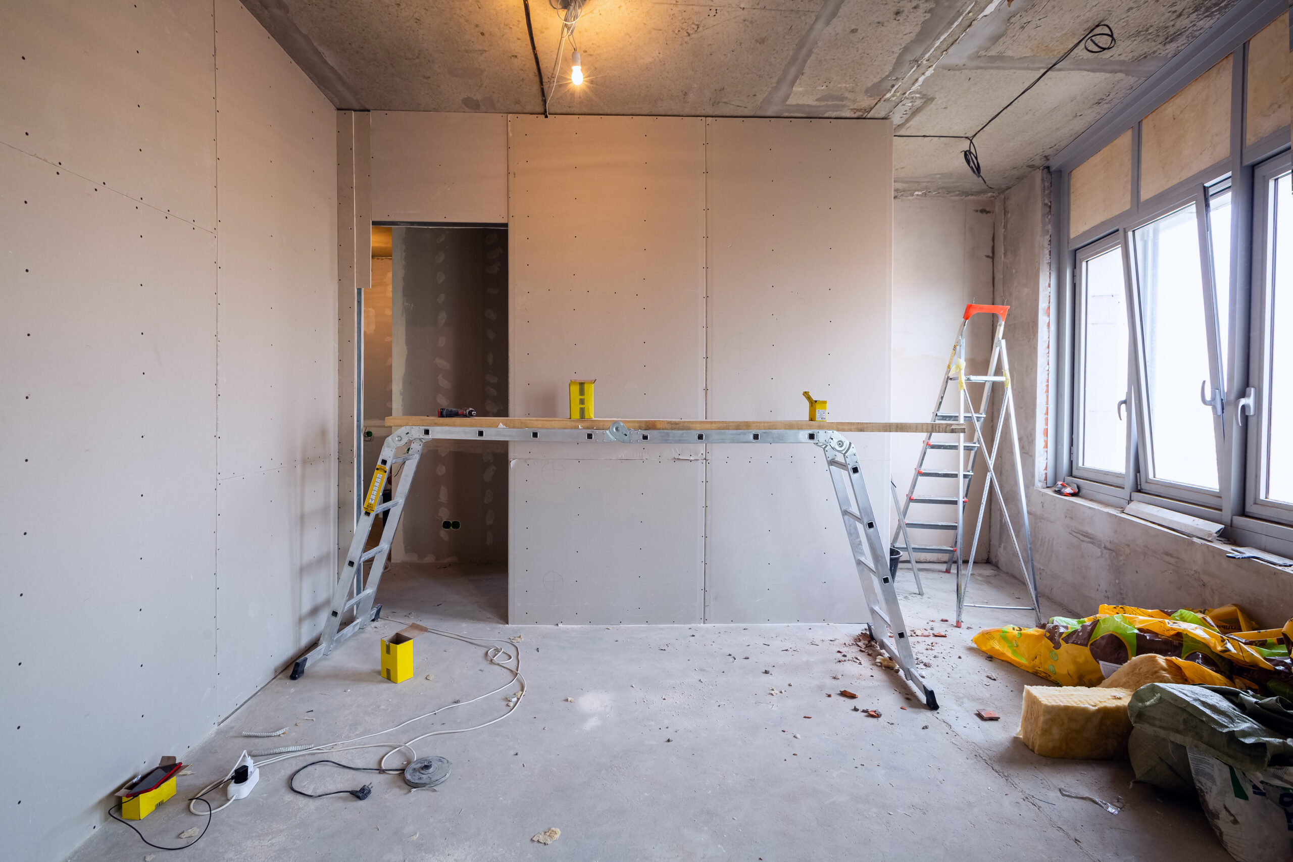 Working,Process,Of,Installing,Metal,Frames,For,Plasterboard,-drywall,- Trockenbau - Allroundservice Grahmann